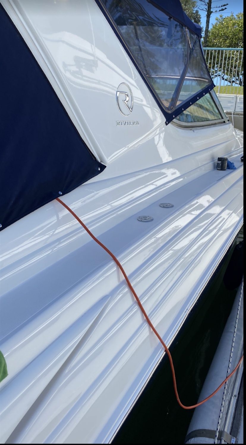 Riviera sports cruiser foredeck polished